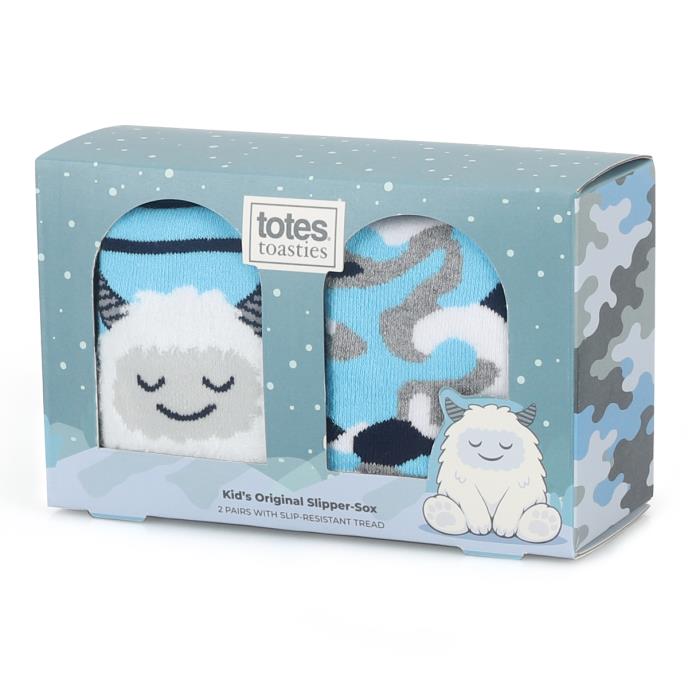 totes toasties® Childrens Original Slipper-Sox (Twin Pack) Yeti / Camo Extra Image 1